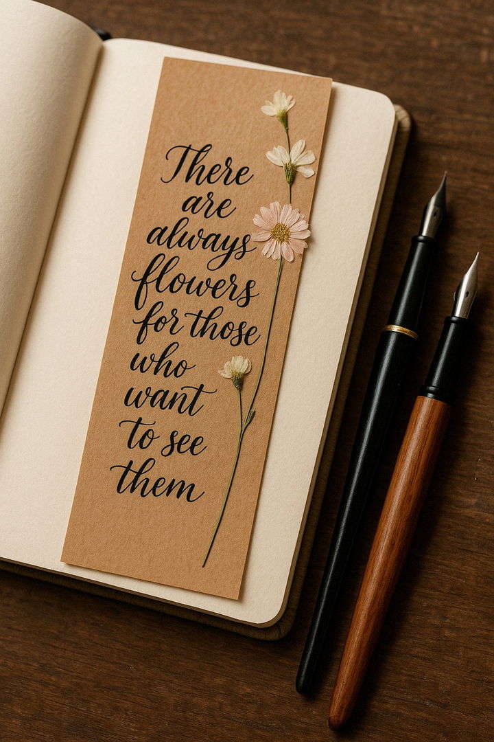 Handwritten Quote Bookmark