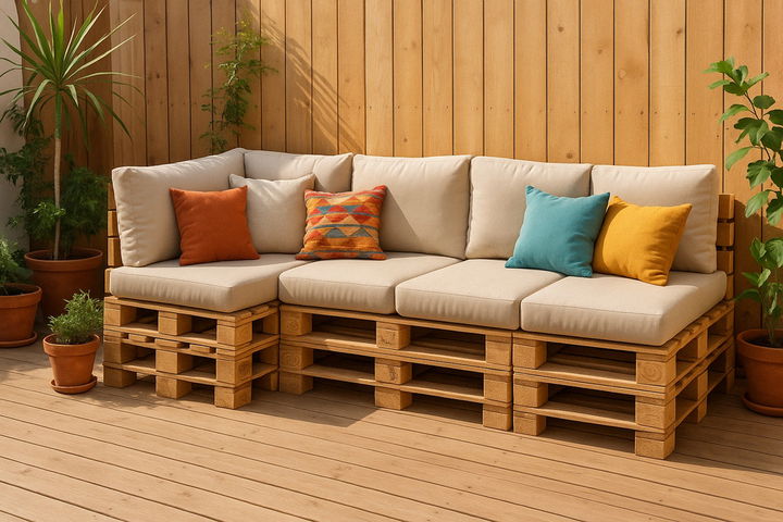 L Shaped Corner Pallet Sofa