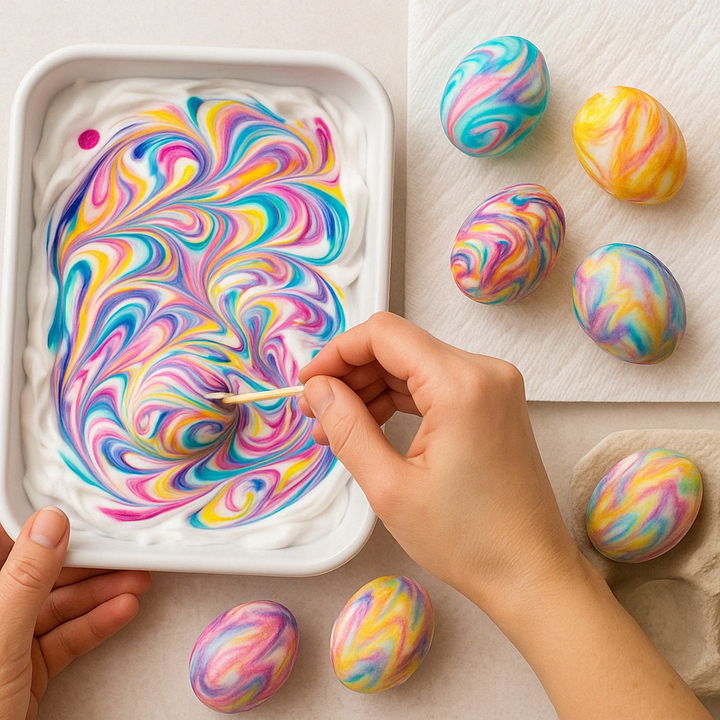 Marbled Shaving Cream Eggs