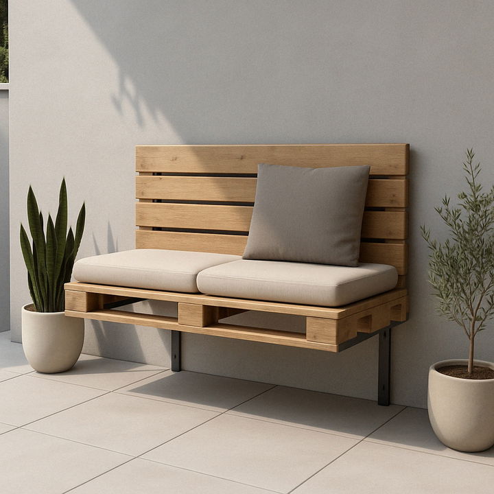 Minimalist Floating Pallet Bench