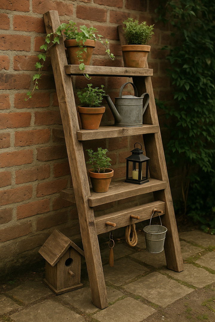 Outdoor Ladder Shelf