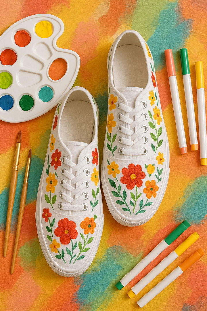 Painted Canvas Sneakers