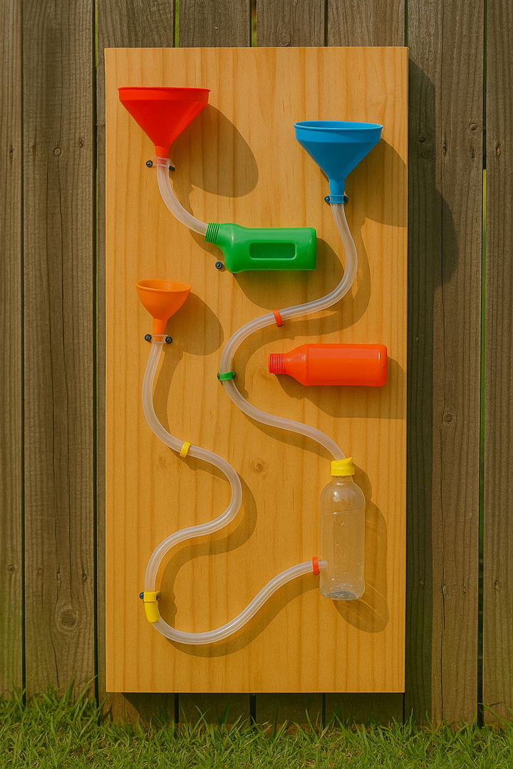 Water Wall with Funnels and Tubes