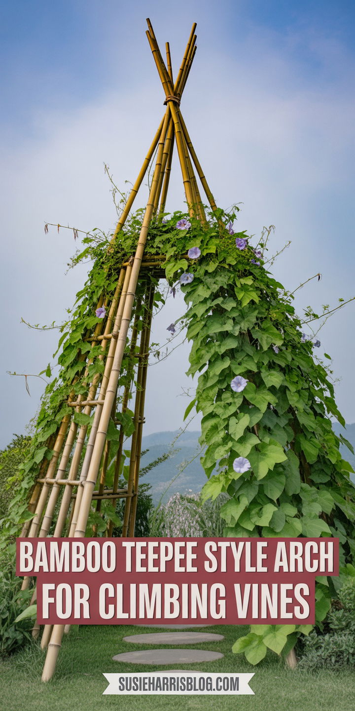 Bamboo Teepee Style Arch For Climbing Vines