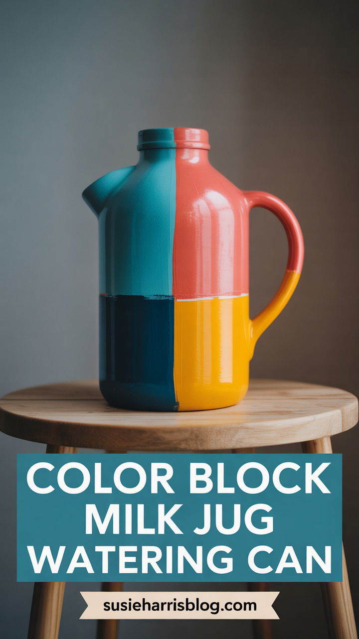 Color Block Milk Jug Watering Can