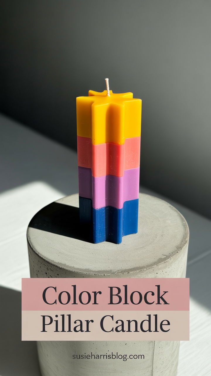 Color Block Pillar Candle