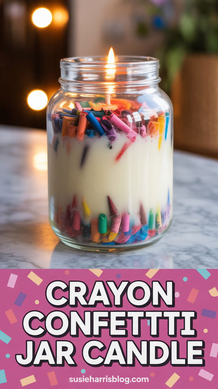 Crayon Confetti Jar Candle