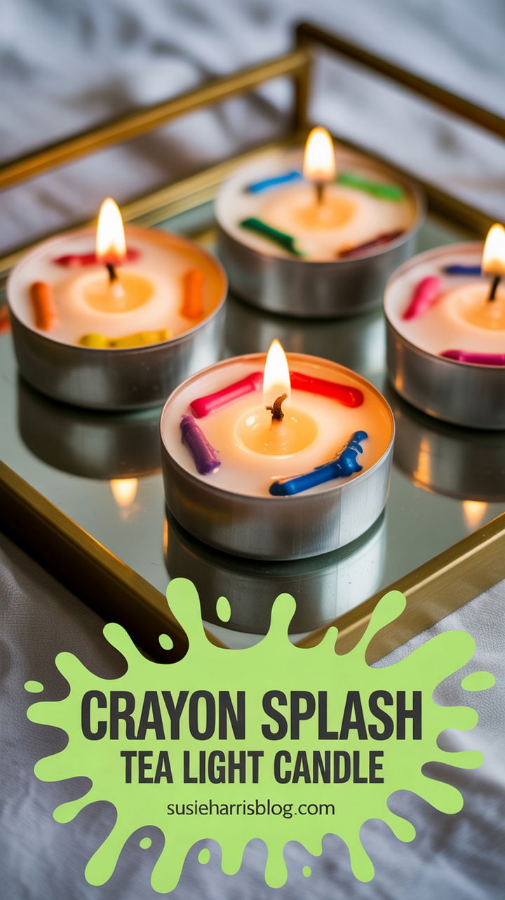 Crayon Splash Tea Light Candle