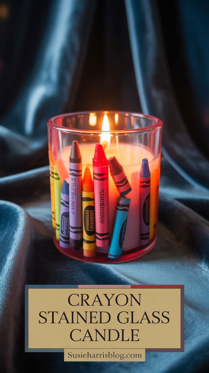 Crayon Stained Glass Candle