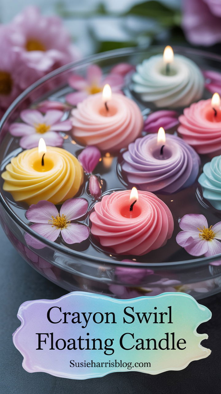 Crayon Swirl Floating Candle