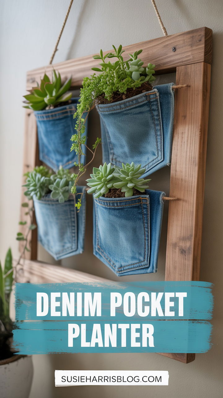 Denim Pocket Planter