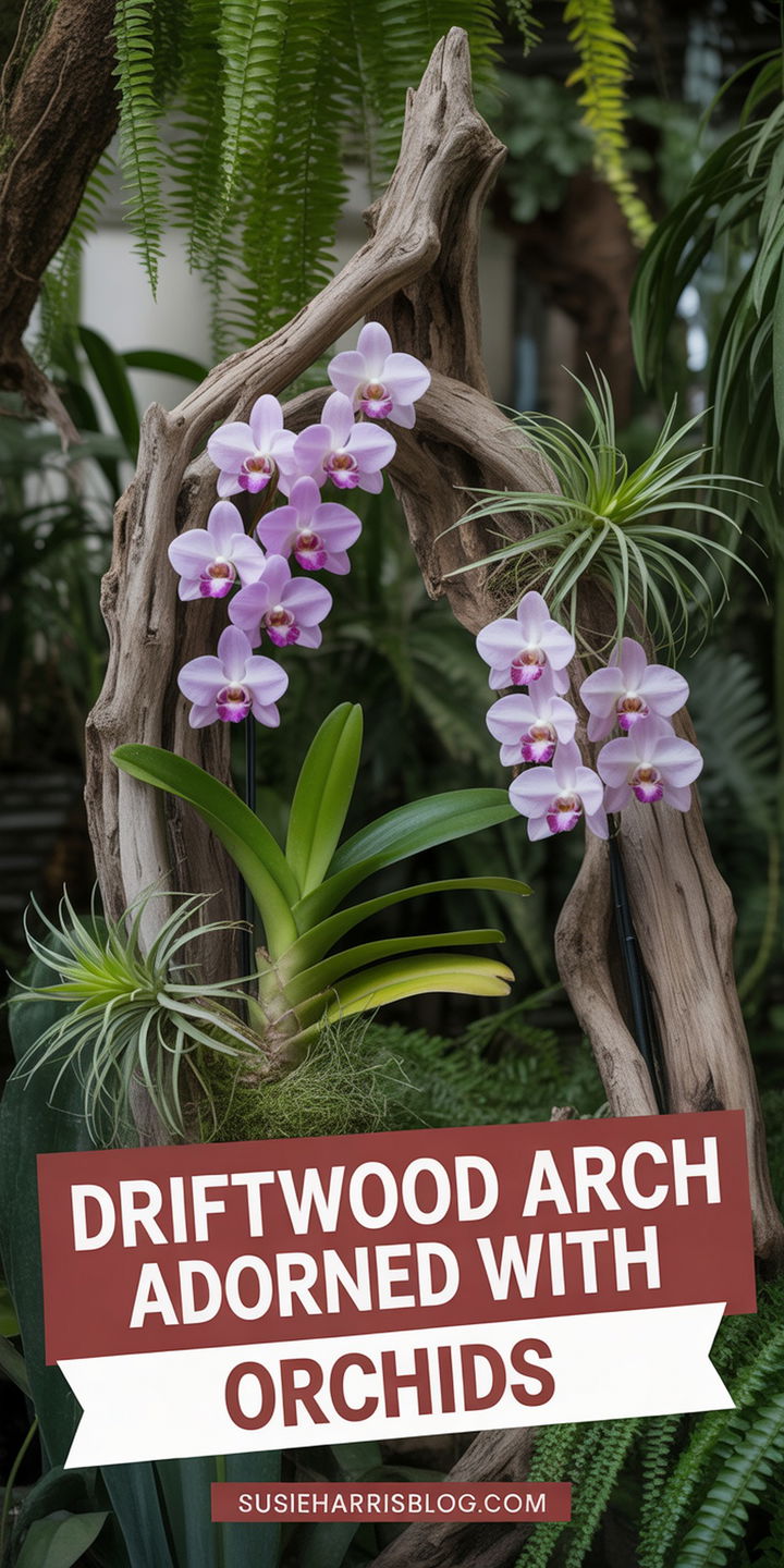 Driftwood Arch Adorned With Orchids