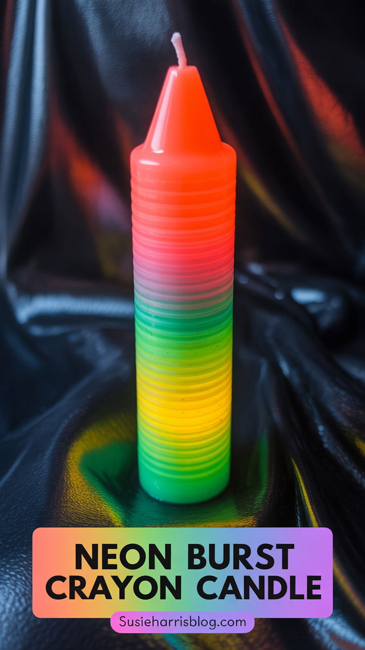 Neon Burst Crayon Candle