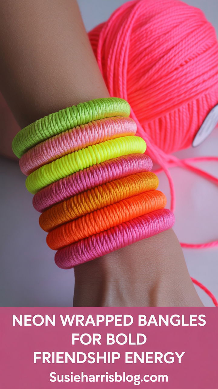 Neon Thread Wrapped Bangles