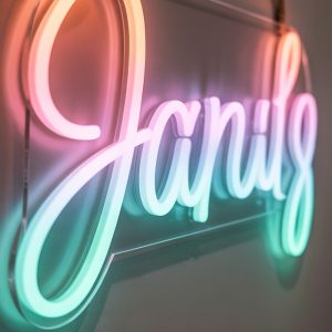 Pastel Ombre Neon LED Rope Name Sign