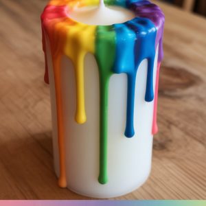 Rainbow Drip Magic Candle
