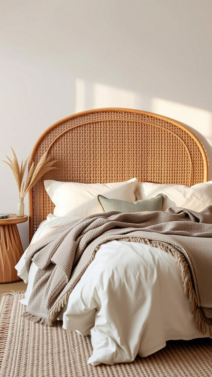 Boho Headboard With Cane Webbing