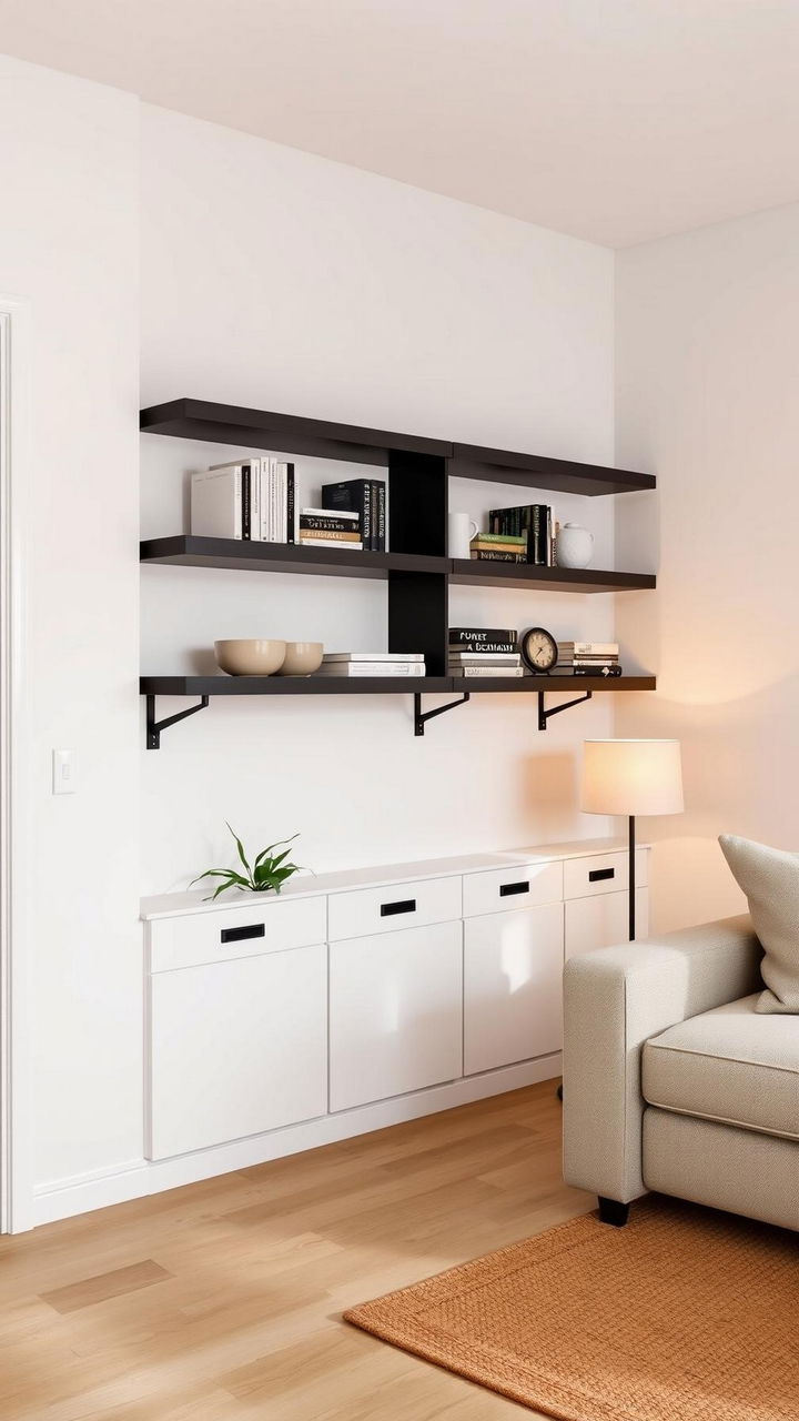 Build Floating Shelves and Stain Them Espresso