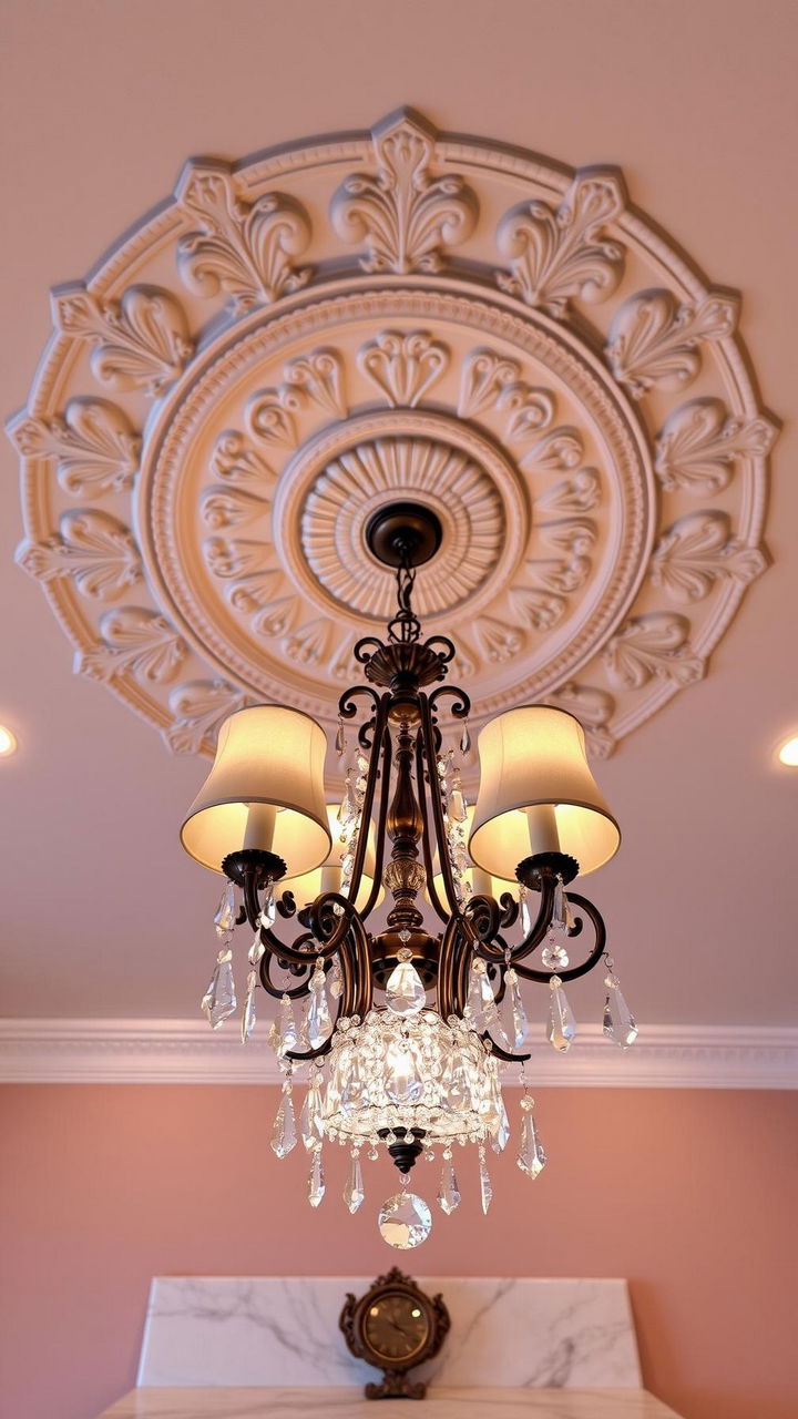 Ceiling Medallion and Candle Style Chandelier Refresh