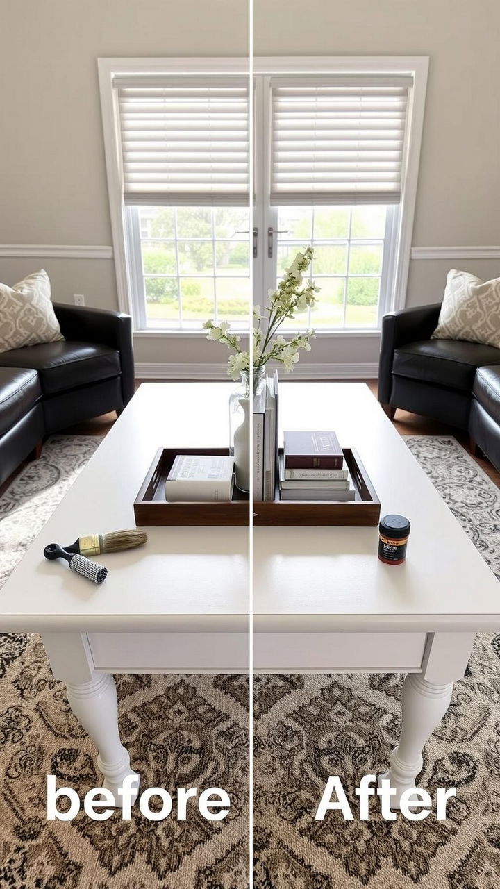 Coffee Table Makeover With Paint and Hardware