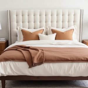 DIY Upholstered Headboard Channel Bouclé or Linen