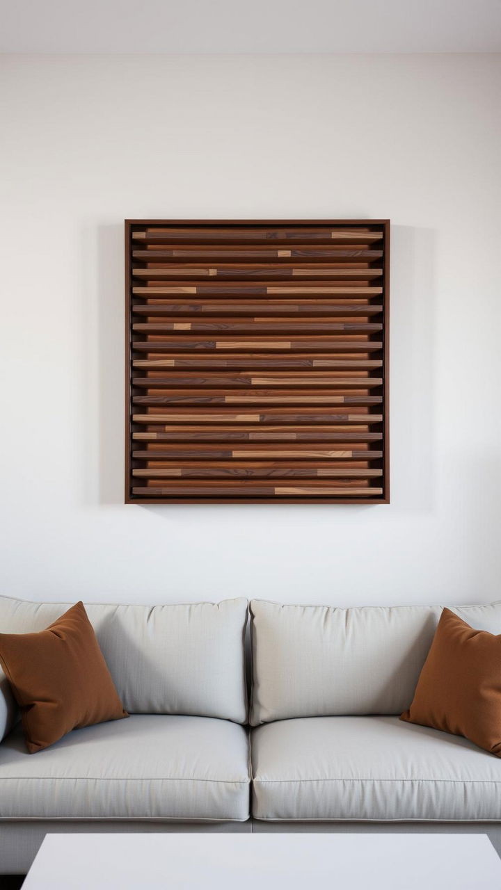 Geometric Wood Slat Art