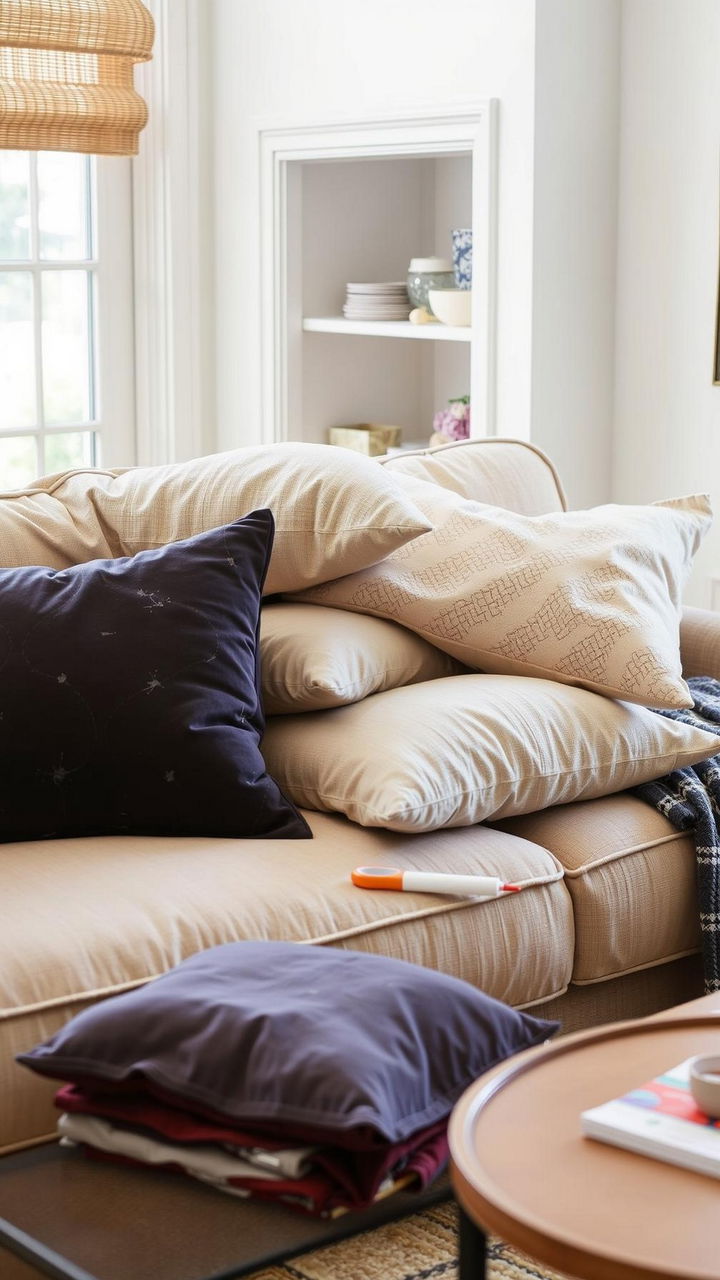 No Sew Pillow Covers From Fabric Remnants