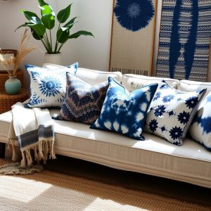 Tie Dye Shibori Throw Pillows