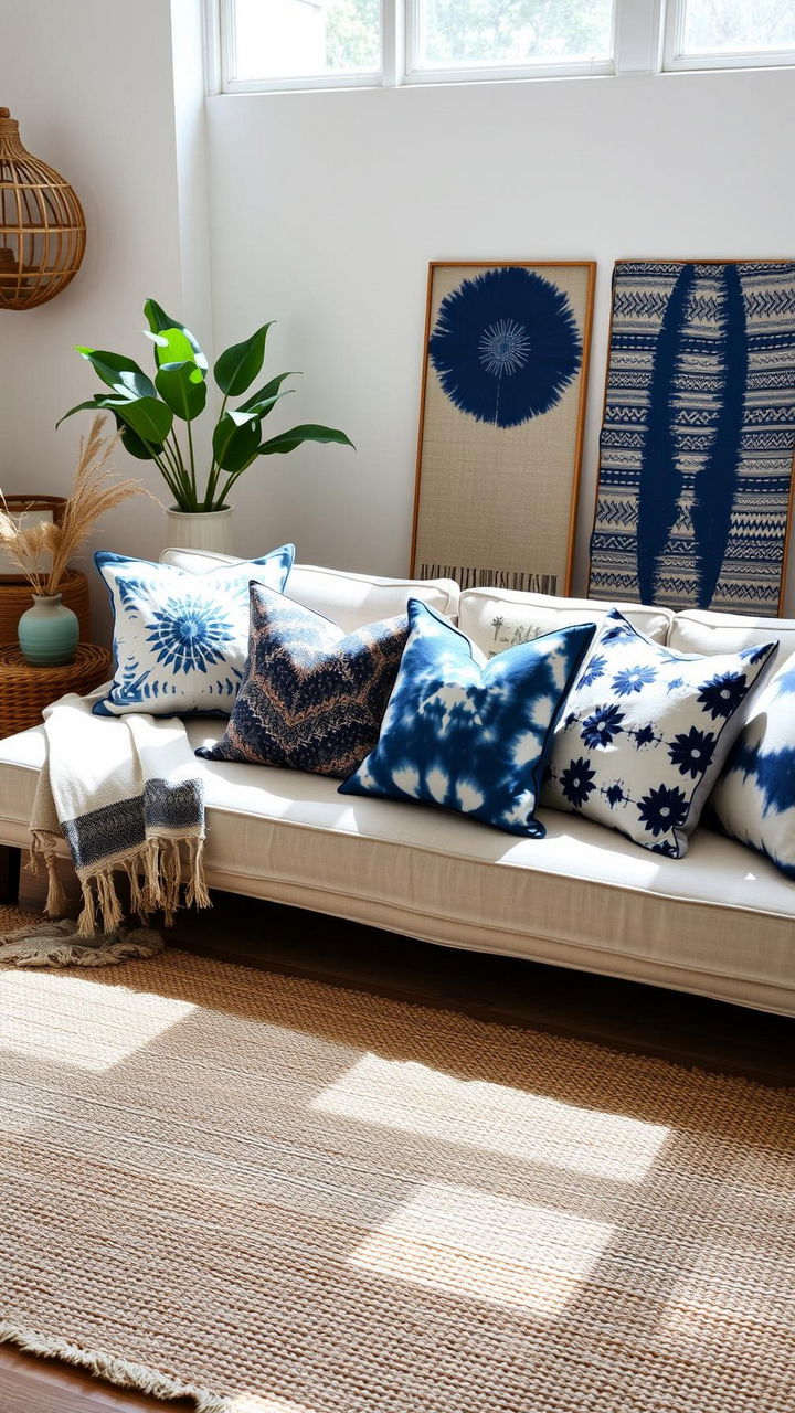 Tie Dye Shibori Throw Pillows